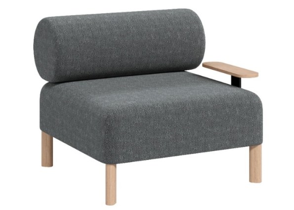 PEBBLE SINGLE-SIDE TABLE-MID GREY